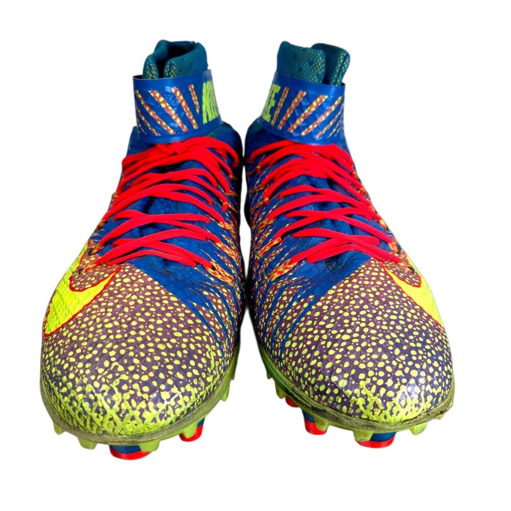 Nike Lunarbeast Elite TD Nikeskin Blue Red Mens Football Cleats Size 11.5‎ - Picture 2 of 12